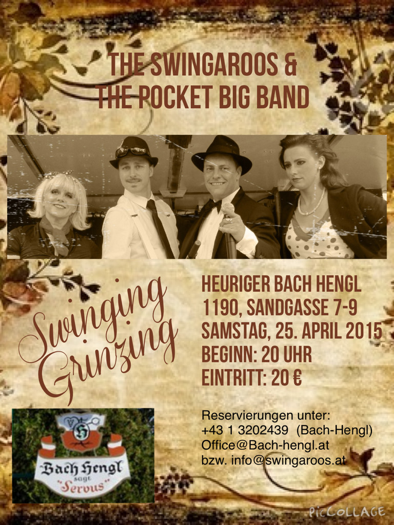 Flyer zu Swinging Grinzing mit The Swingaroos & The Pocket Big Band